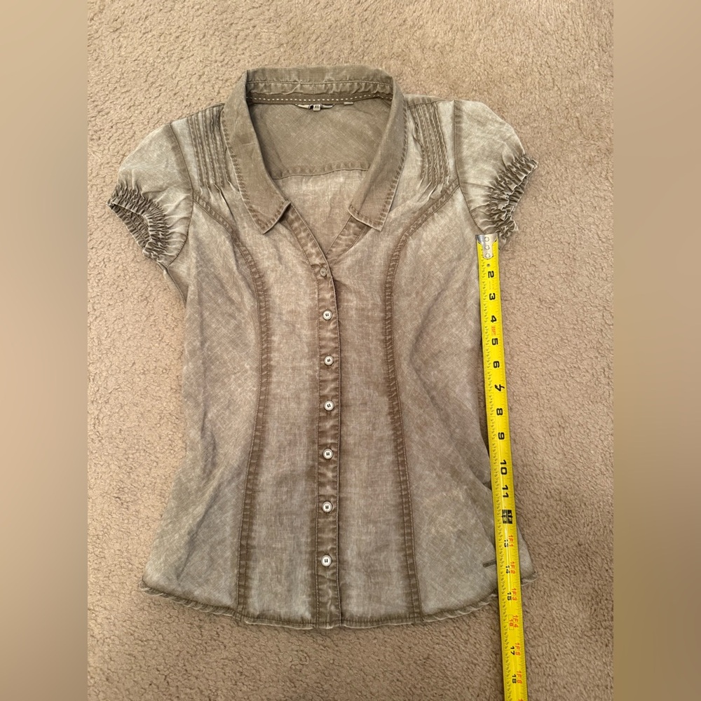Guess Green Button Down Shirt - Picture 8 of 10